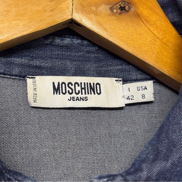 Moschino Chambray Denim Long Sleeve Top - Picture 5 of 7